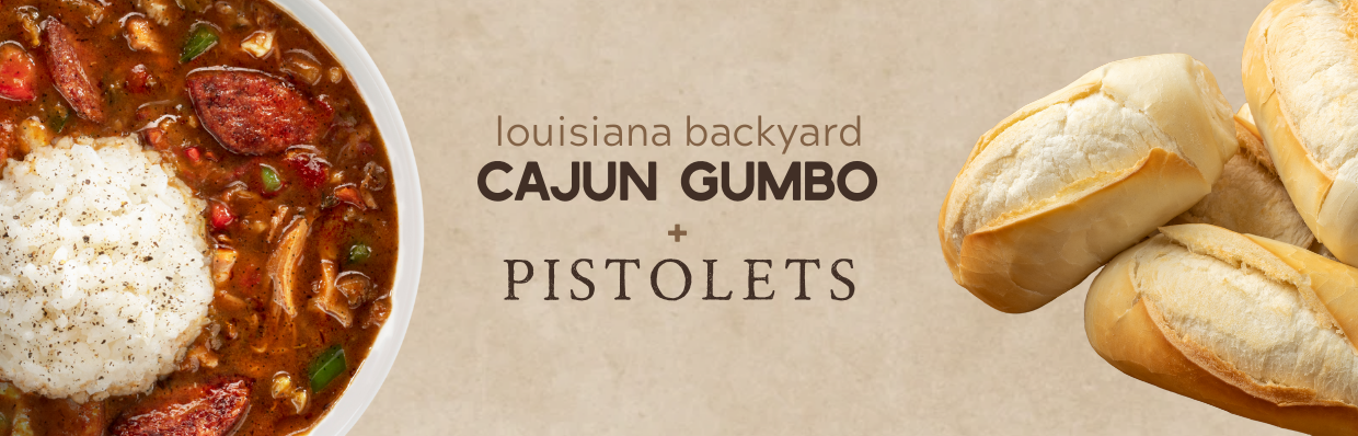 Louisiana Backyard Cajun Gumbo + Pistolets