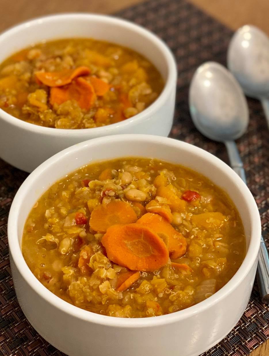 SPICED & SWEET BUTTERNUT SQUASH & LENTIL SOUP