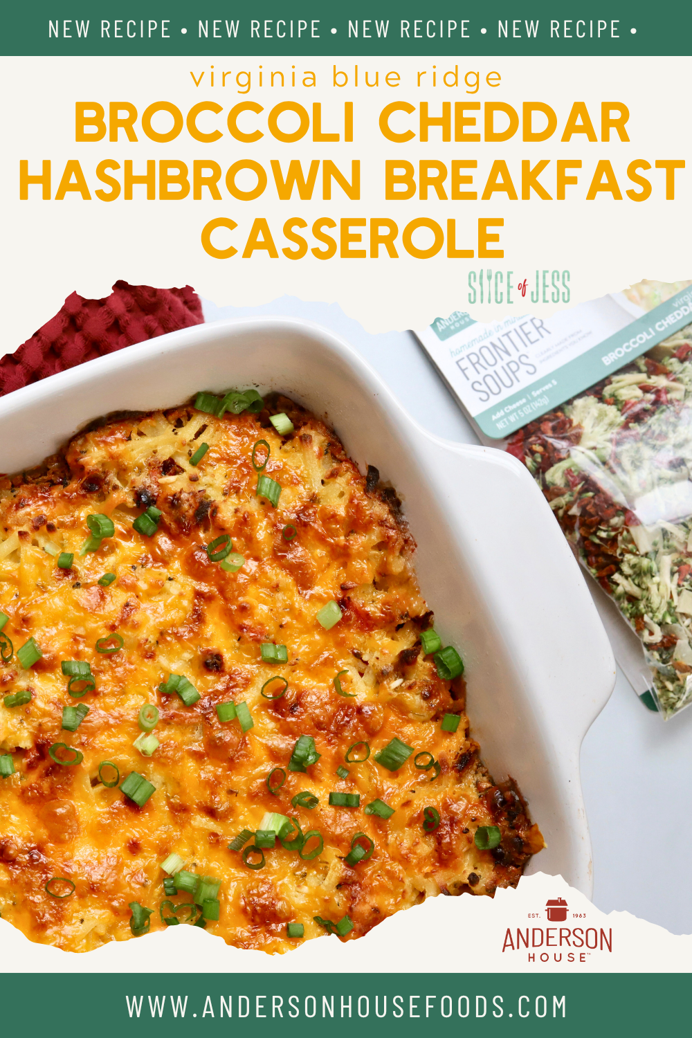 Viriginia Blue Ridge Broccoli Cheddar Hashbrown Breakfast Casserole